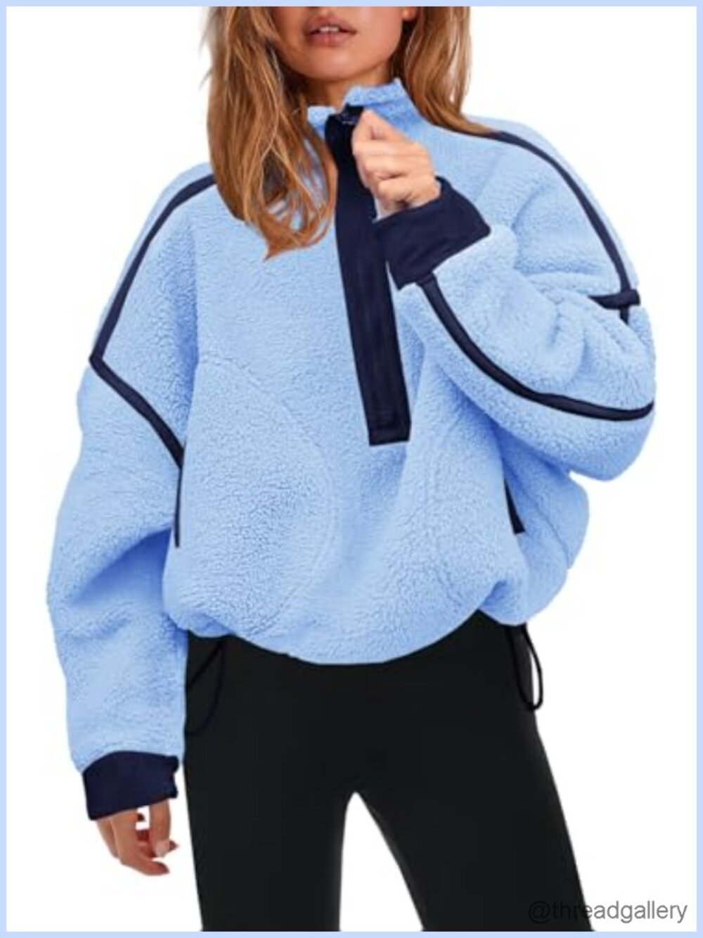 Women's Half Zip Fleece Pullover Sherpa Sweatshirt Cozy Winter
